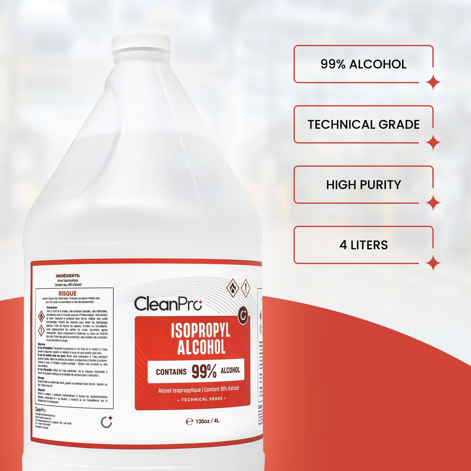 Clean Pro 99% isopropyl Alcohol 4L
