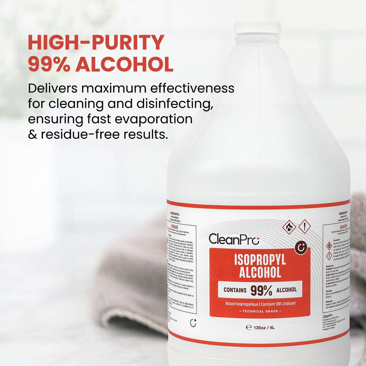 Clean Pro 99% isopropyl Alcohol 4L